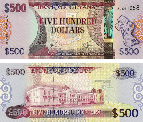 фото Гайана 500 долларов 2011 UNC (P37)
