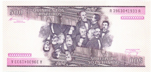 фото Бразилия 500 крузейро 1981-1985 UNC (P200)