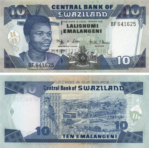 фото Свазиленд 10 лилангени 2006 UNC (P29с)